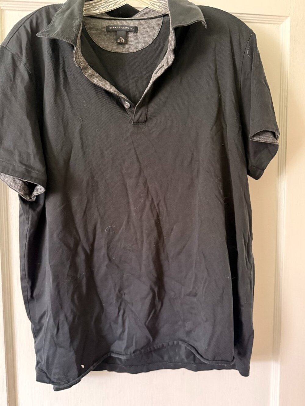 Mens/Unisex Black Polo Shirt Banana Republic XL